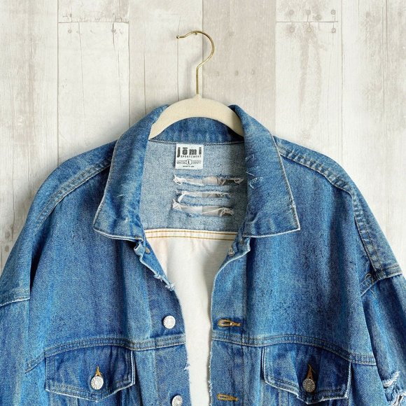 ❌SOLD❌ [Vintage] Oversized Distressed Denim Jacket - Picture 9 of 11
